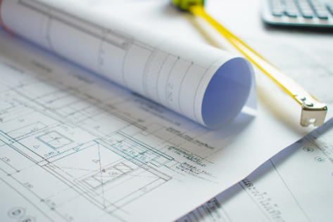 Home bluprint planning with tape measure_small